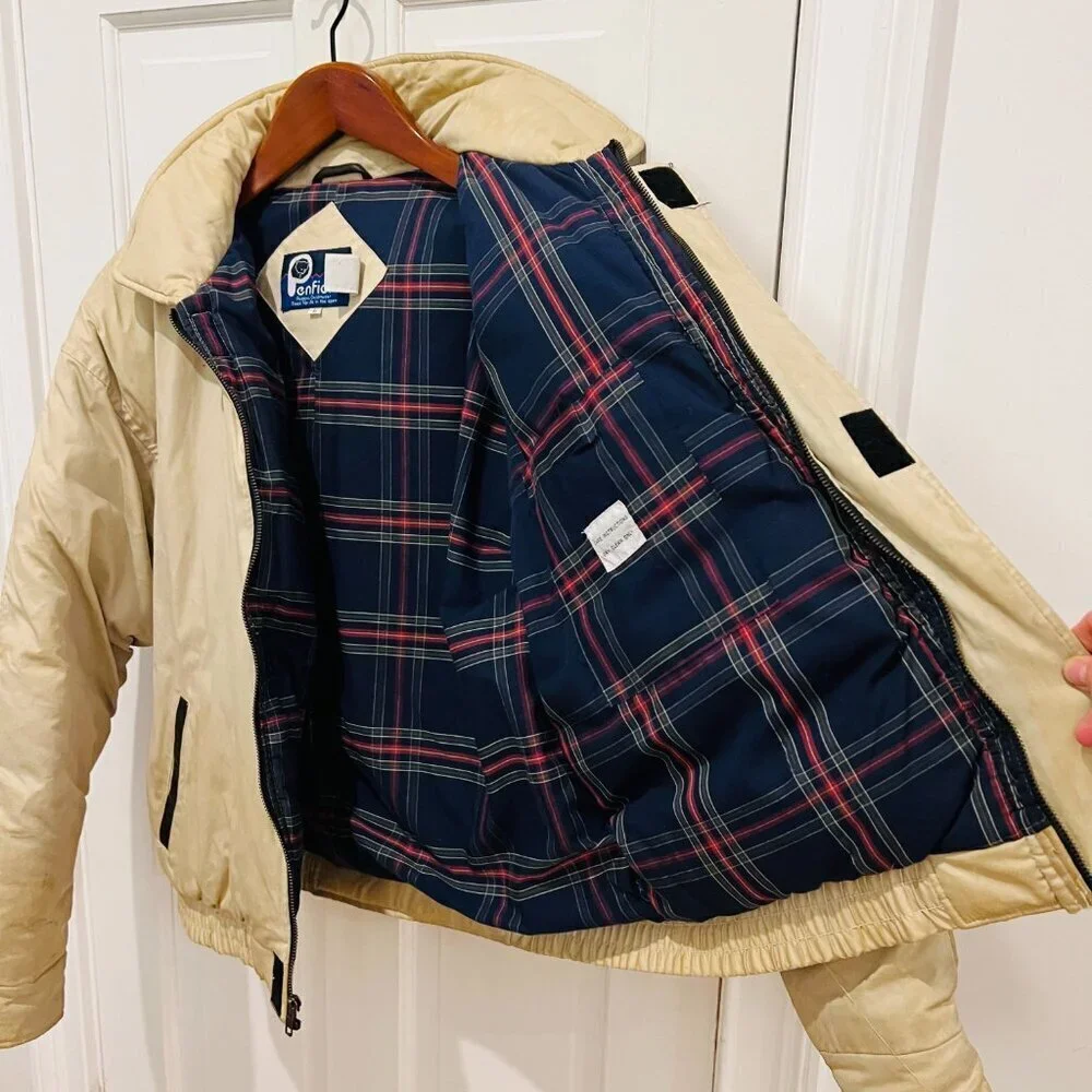 Vintage Penfield Distressed Down Puffer Jacket Coat with Leather Elbow Patches L